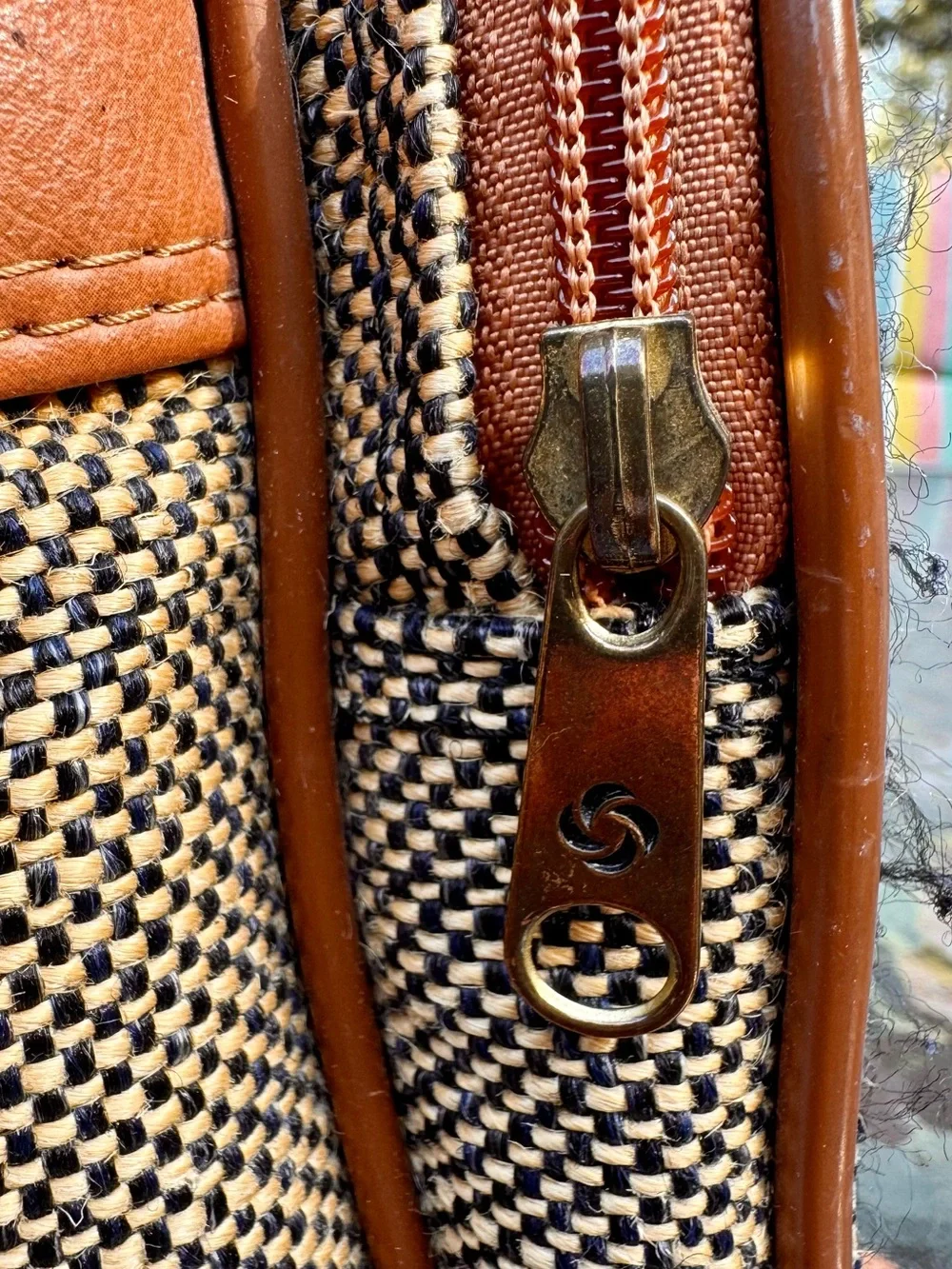 Vintage Samsonite Brown Tweed Travel Bag from 70s/80s Good VTG condition